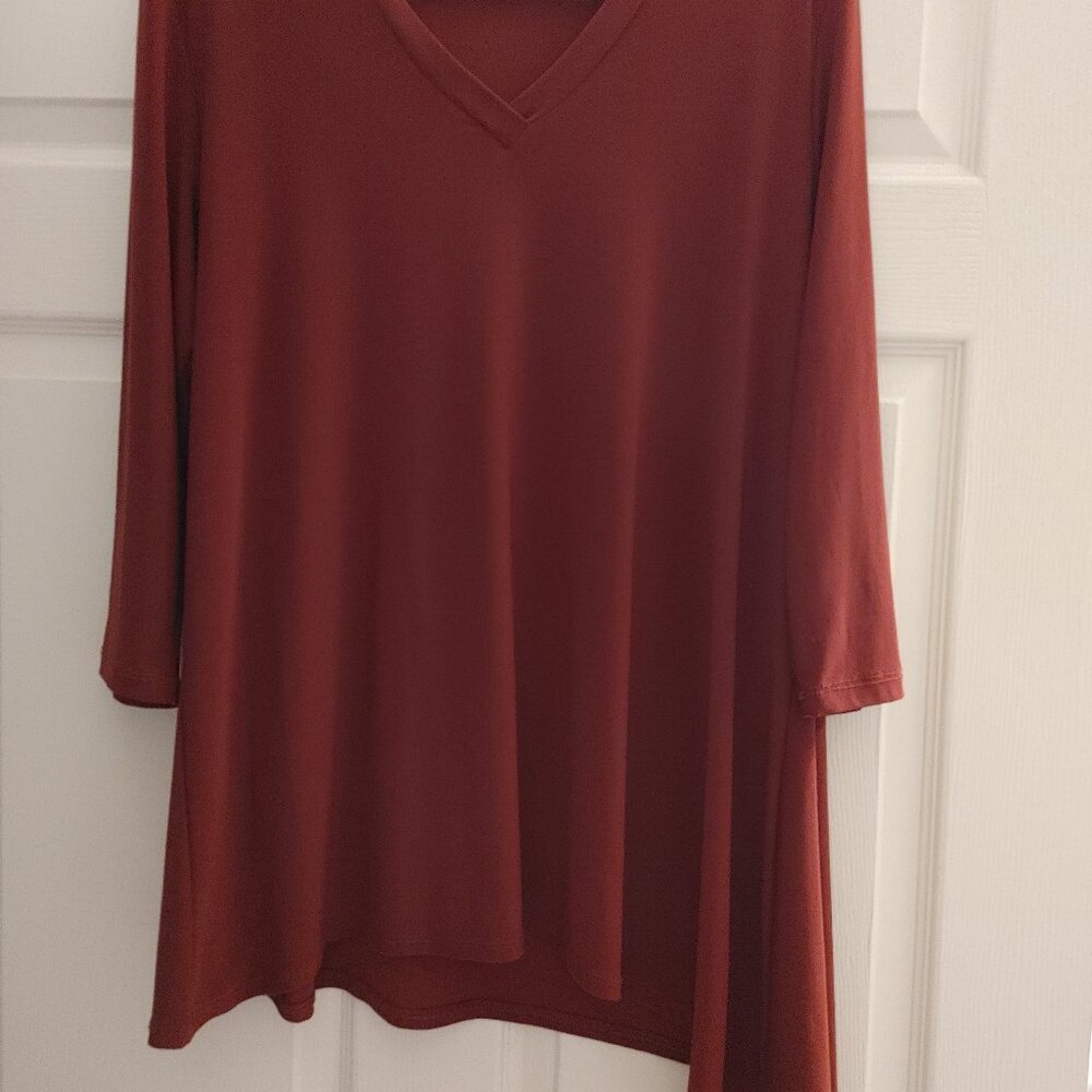 Ciara Sun Woo Maroon Asymetrical Shirt